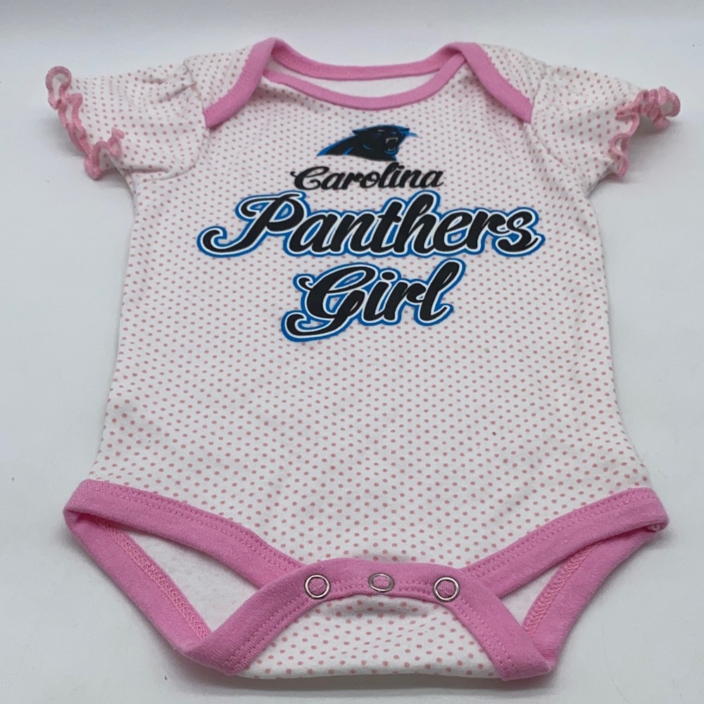 Carolina Panthers Girl NFL Team Apparel Baby One Piece Bodysuit Size 0-3 Months